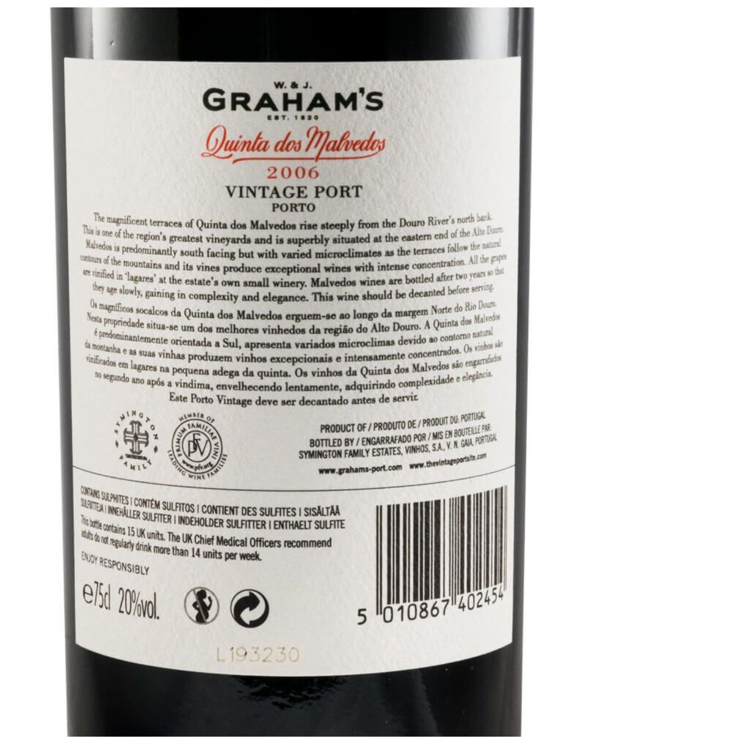 Porto Graham´s Quinta Malvedos Vintage 2006