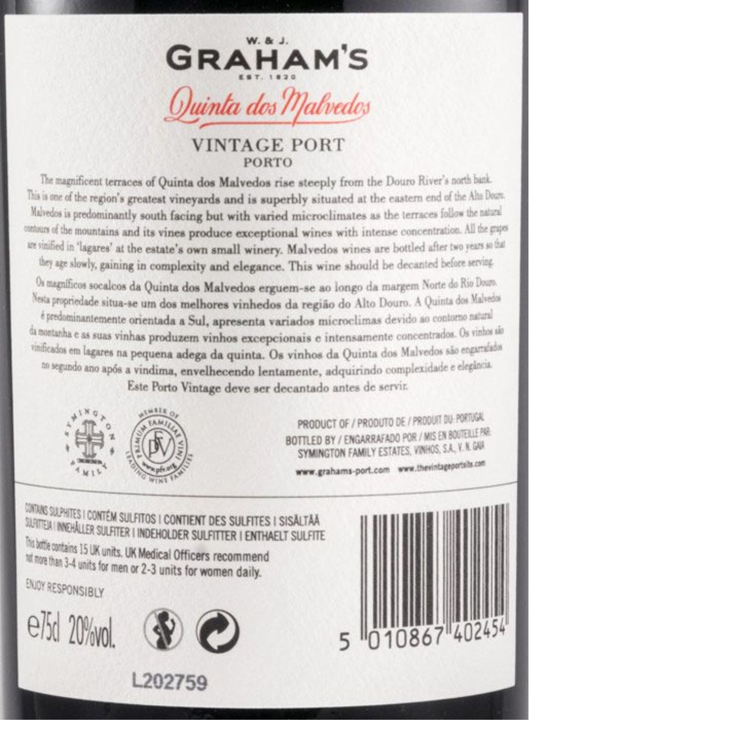 Porto Graham´s Quinta Malvedos Vintage 2009